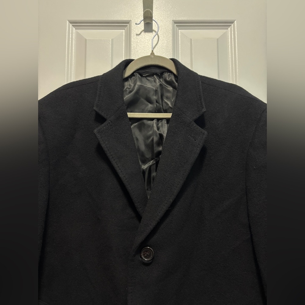 Lauren Ralph Lauren Men's BlackWool/Cashmere Blend Long Dress Coat Size 46R - Picture 3 of 8